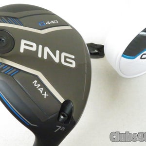 PING G440 MAX Fairway 21°  7 Wood TOUR 2.0 Chrome 75 Stiff Flex +Cover  MINT