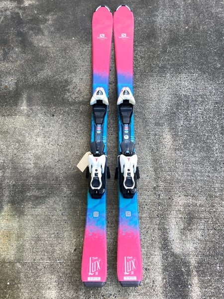 Used Salomon Lux Jr 140 cm Skis | Atomic Bindings | Max DIN 7.5