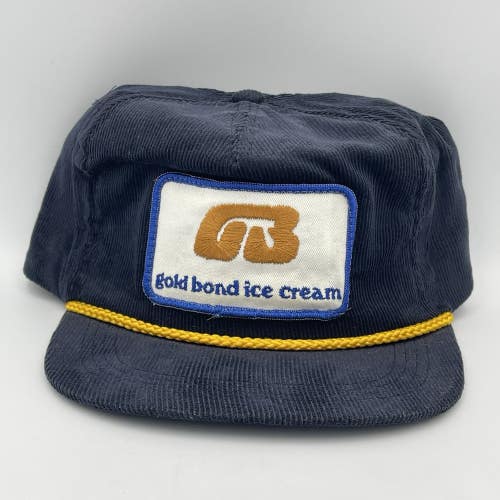 Vintage Gold Bond Ice Cream Hulk Hogan Corduroy Strapback Hat Trucker Cap Rare