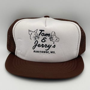 Vintage Tom & Jerry Manitowoc Wisconsin Snapback Trucker Hat Mesh Cap