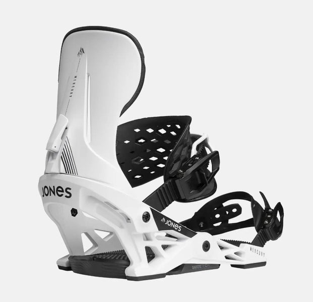 JONES 24/25 MERCURY SNOWBOARD BINDINGS, LG, WHITE, NEW