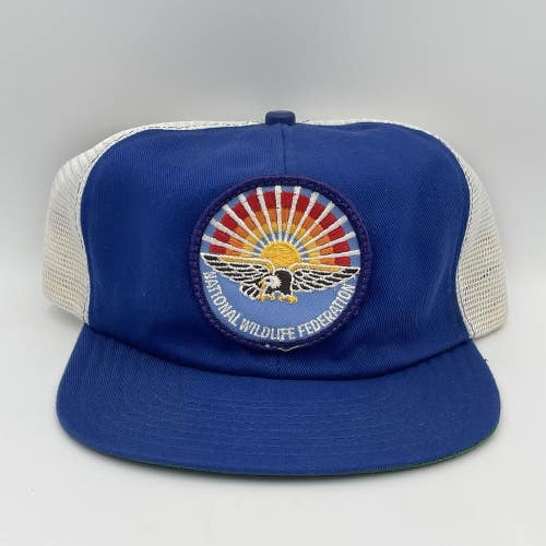 Vintage National Wildlife Federation Hat Bald Eagle Patch Cap Snapback USA