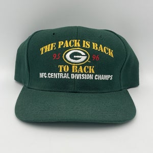 Vintage 90s Green Bay Packers The Pack Is Back To Back Snapback Hat Wool NFL Cap