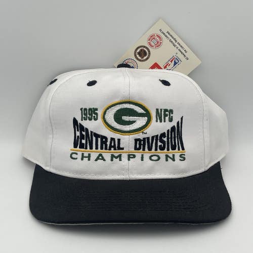 VTG 90s Green Bay Packers 1995 NFC Central Champions Logo 7 Snapback Cap Hat NWT