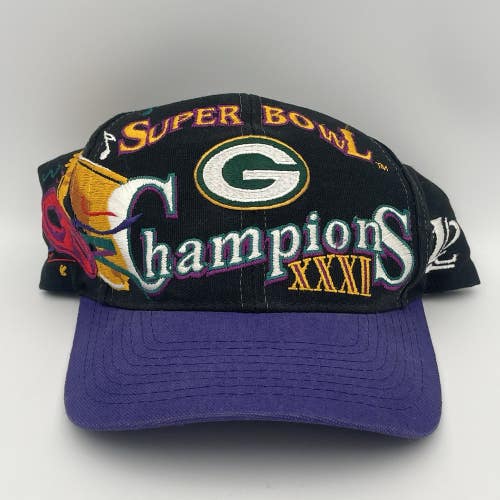 Vintage Logo Athletic Super Bowl XXXI Green Bay Packers NFL Snapback Hat Cap