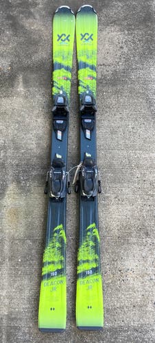 Used Volkl Deacon Jr 150 cm Skis | Marker 7.0 Bindings | Max DIN 7