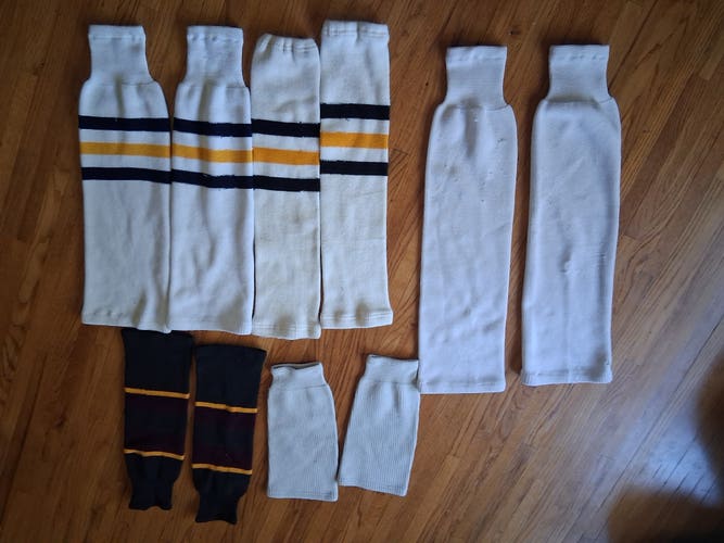 5 pairs of hockey socks: various sizes and colors (Used)