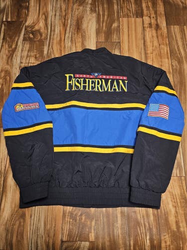 North American Fisherman Outdoors Fishing Club Zip Up Jacket Light Coat Size XL