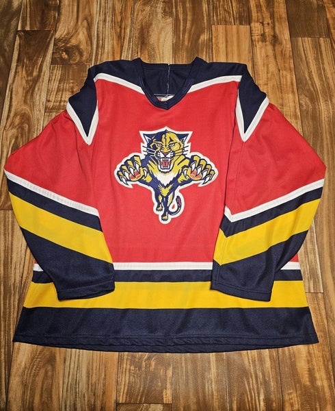 Vintage CCM Florida Panthers Blank Red NHL Embroidered Sports Jersey Size XL