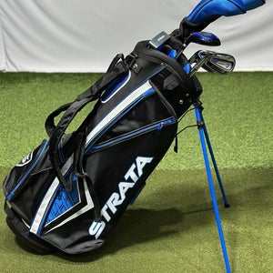 Strata Mens 12-Piece Golf Clubs Package Set LEFT Hand MINT!