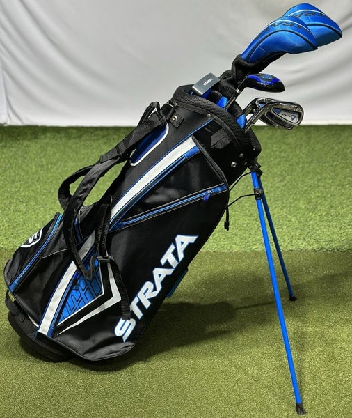 Strata Mens 12-Piece Golf Clubs Package Set LEFT Hand MINT!