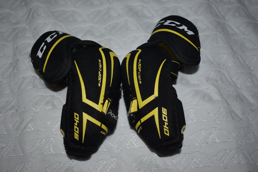 CCM Tacks 9040 Hockey Elbow Pads w/JDP Cap, Junior Small - Great Condition!
