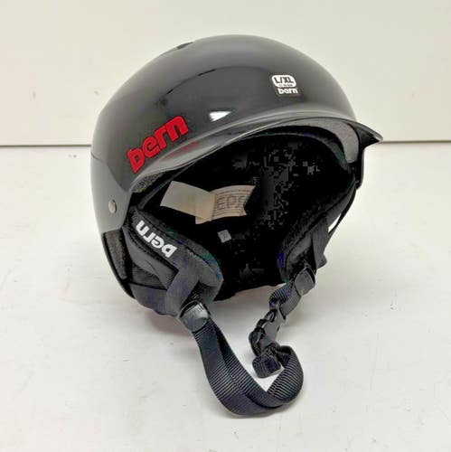 Bern Watts Thin Shell Gloss Black Ski/Snowboard Helmet L/XL 57-60.5cm EXCELLENT