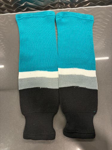 Pair of Brand new Blue black and white hockey socks 22”