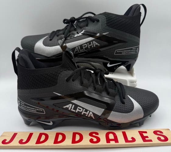 Nike Alpha Menace 4 Elite Football Cleats Black Silver FD7036-002 Men's Sz 7.5 NEW