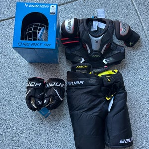 BRAND NEW Bauer Starter Kit - Helmet, Shoulder Pads, Pants, and Gloves