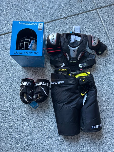 BRAND NEW Bauer Starter Kit - Helmet, Shoulder Pads, Pants, and Gloves