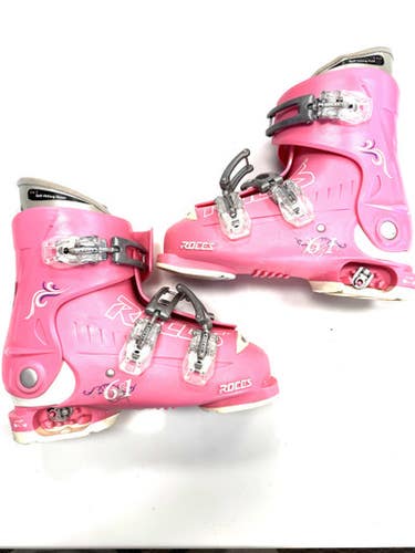 Used Roces AJUSTABLE Girls DH Ski Boot Pink 225 MP - J04.5 - W5.5 11860-S000299327