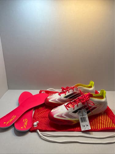 Men's Adidas Adizero F50 Elite FG Soccer Cleats White Red IE1206 Size 13