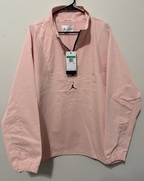 Jordan Golf Sport Jacket Woven 1/4 Zip Khaki Pink Men's XL (DZ0553-622) NWT