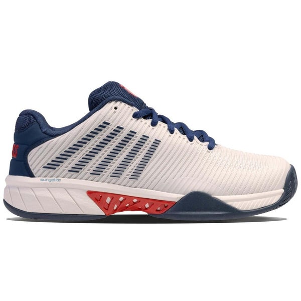 *NIB* K-SWISS MEN'S HYPERCOURT EXPRESS 2 TENNIS SHOES (WHITE/LOLIPOP) SIZE 8.5