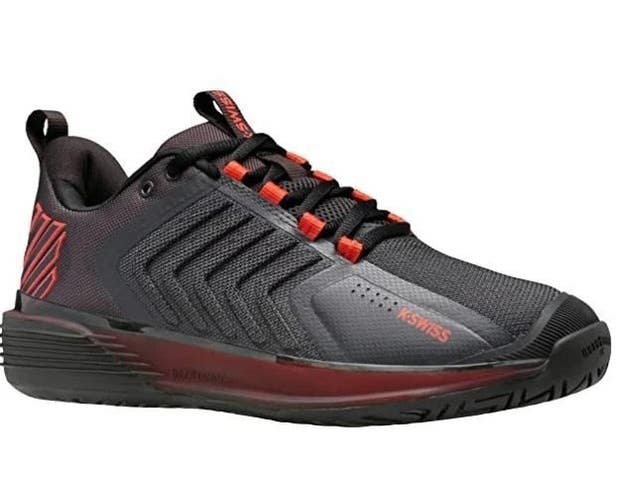 *NIB* K-SWISS MEN'S ULTRASHOT 3 TENNIS SHOES (ASPHALT/JETBLACK) SIZE 8.5