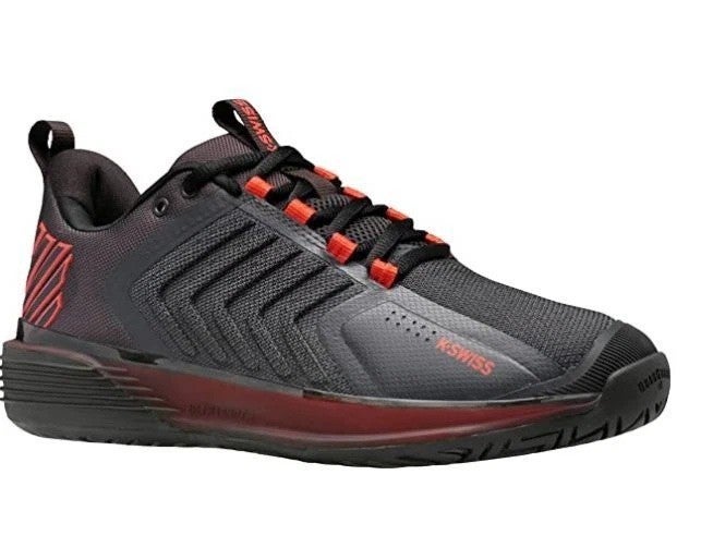 *NIB* K-SWISS MEN'S ULTRASHOT 3 TENNIS SHOES (ASPHALT/JETBLACK) SIZE 8.5
