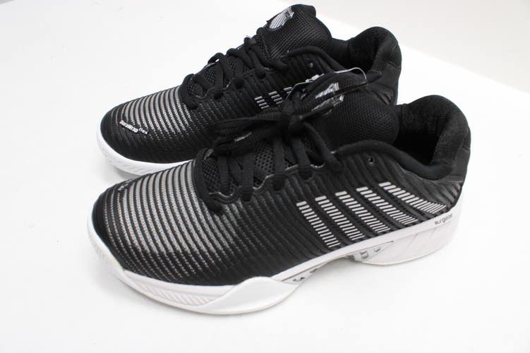 *NWOB* WOMEN'S K-SWISS HYPERCOURT EXPRESS 2 TENNIS SHOES (BLK/WHT/SILV) SZ 8.5