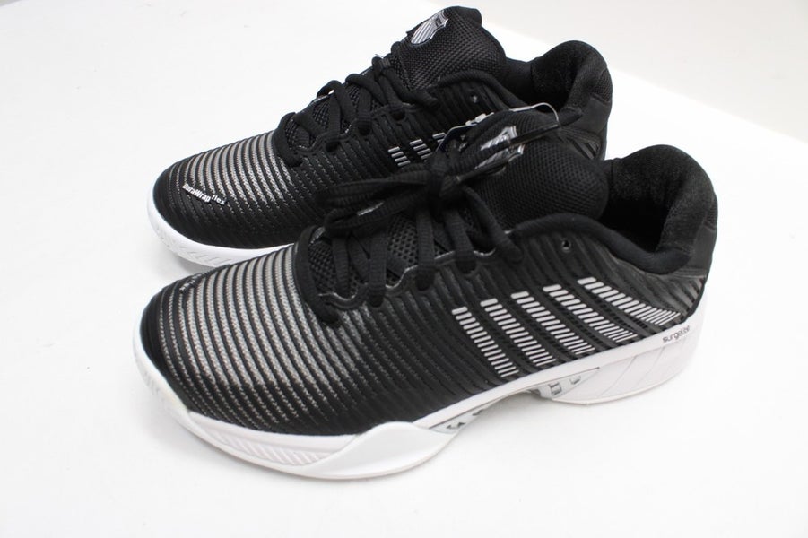 *NWOB* WOMEN'S K-SWISS HYPERCOURT EXPRESS 2 TENNIS SHOES (BLK/WHT/SILV) SZ 8.5