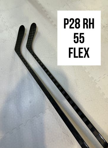 Intermediate(2)Right P28 55 Flex 63” ProBlackStock™ Unbranded Blackouts Pro Stock Hockey Sticks