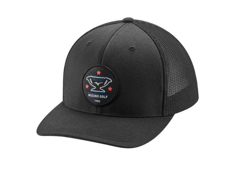 Mizuno Victory Patch Cap (Black, Adjustable) Golf Hat NEW