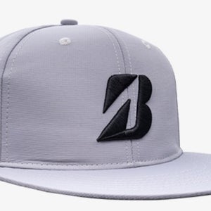 Bridgestone Tour Flat Snapback Cap (Gray, Adjustable) 2023 Golf Hat NEW