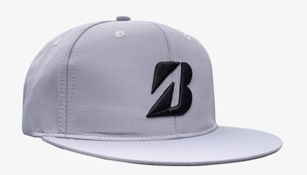 Bridgestone Tour Flat Snapback Cap (Gray, Adjustable) 2023 Golf Hat NEW