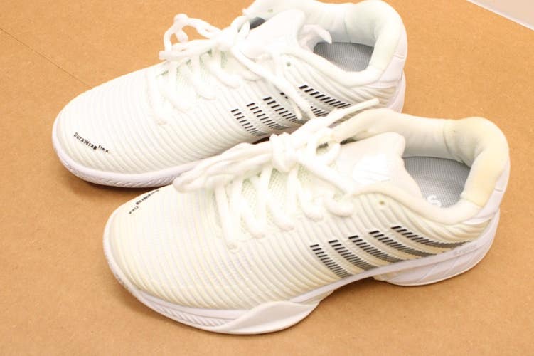 *NW/DEFECT* WOMEN'S K-SWISS HYPERCOURT EXPRESS 2 TENNIS SHOES (WHT/BLK) SZ 6