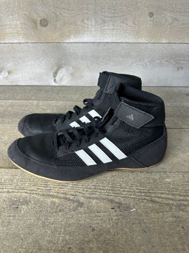 Adidas HVC 2 Mens Size 8 Black Suede White Athletic Wrestling Shoes AAQ3325