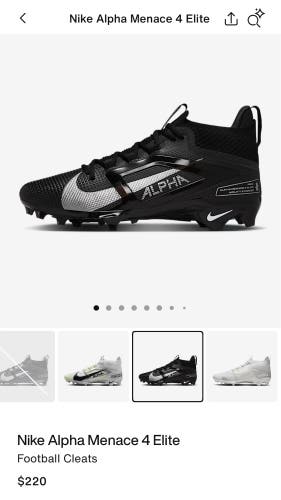 Men's Size M 12.0 (W 13.0) Nike Nike Alpha Menace Elite Mid Top Molded Cleats (New)