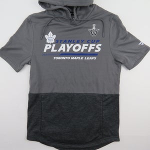 Team Issued Toronto Maple Leafs NHL Staley Cup Short Sleeve Hoodie Shirt Small