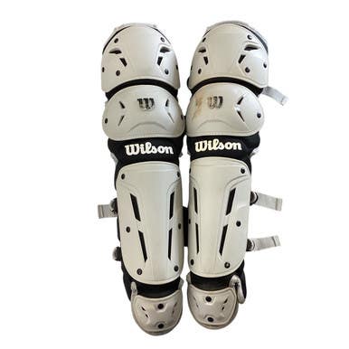 Used Wilson SHIN GUARDS Catchers Leg Guards White Adult 11760-S000083074