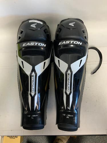 Used Easton STEALTH Senior Shin Guards Black 15" 11823-S000034890