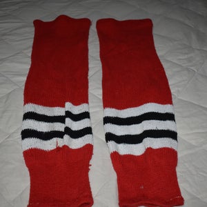 CCM Knit Striped Hockey Socks, Red/White/Black, Senior 28 Inches