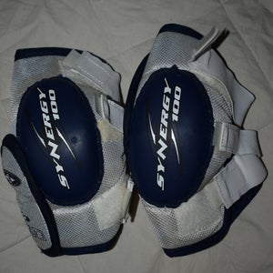 Easton Synergy 100 Hockey Elbow Pads, Blue/White, Junior Medium
