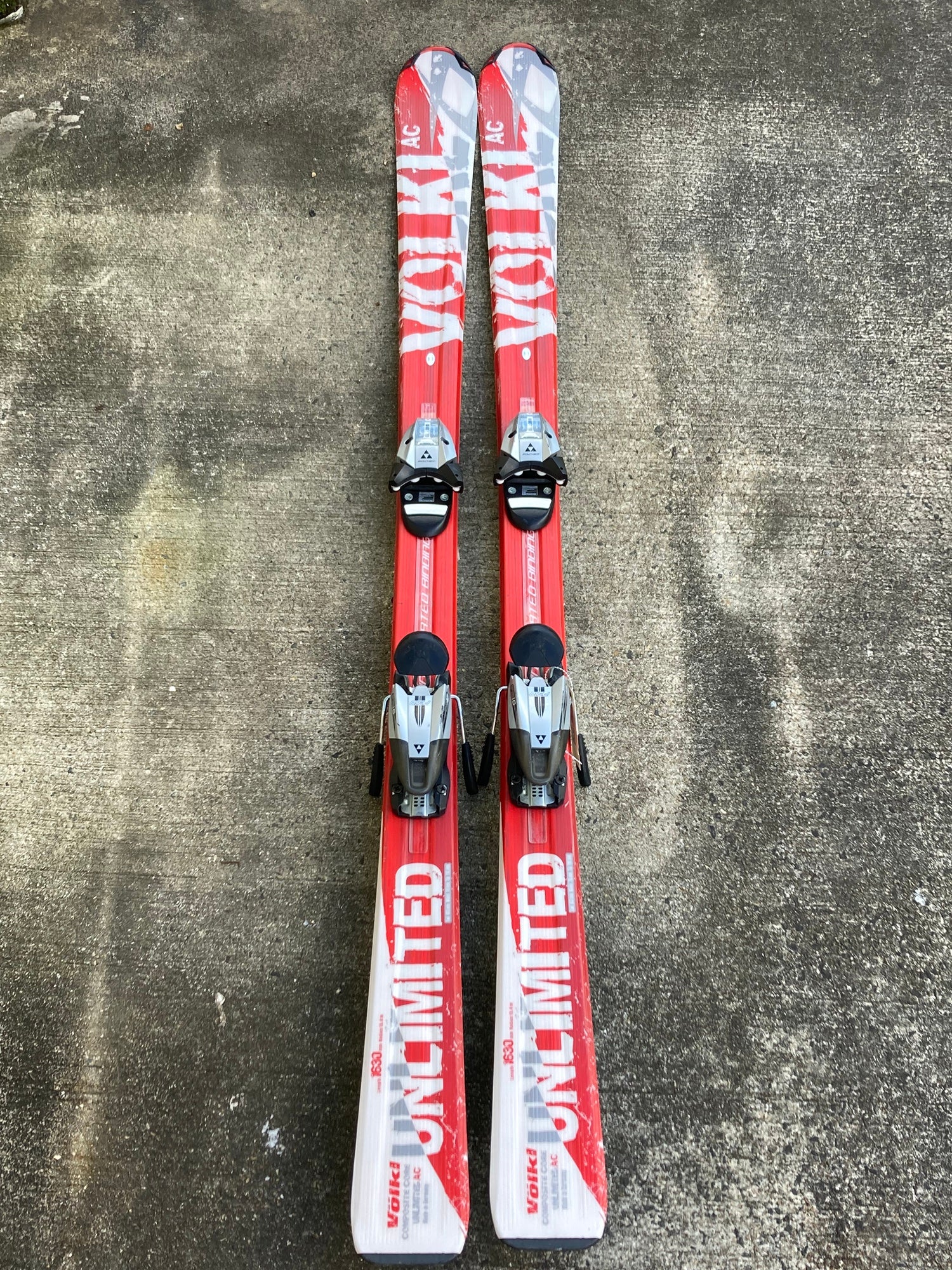Used Men's Volkl AC Unlimited 163 cm Skis With Bindings