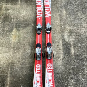 Used Men's Volkl AC Unlimited 163 cm Skis With Bindings