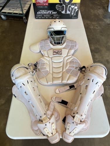 Rawlings Mach Adult Catcher's Gear Set- White