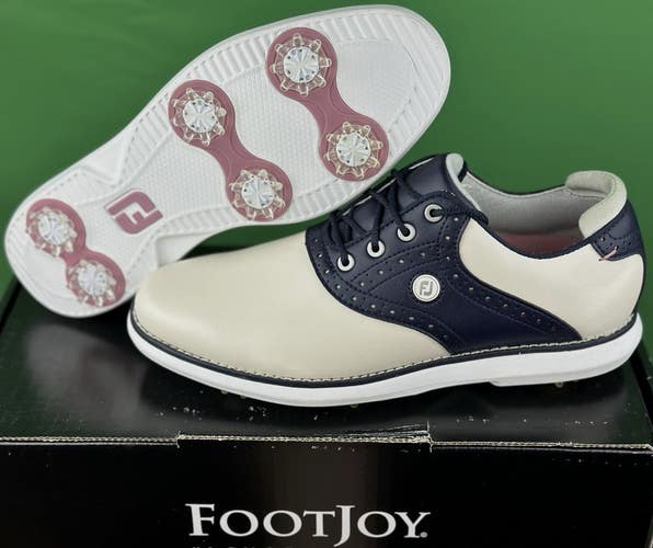 FootJoy Womens Traditions Saddle Golf Shoes - Cream/Navy 97922 Size 7 NEW!