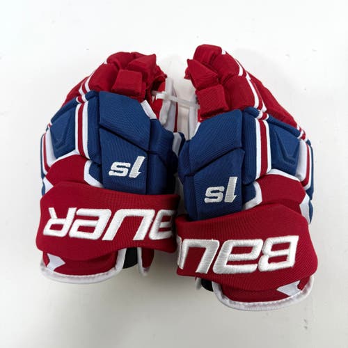 New Red/White/Blue Montreal Canadiens Bauer Surpeme 1S Gloves | Galchenyuk | 13" | E622