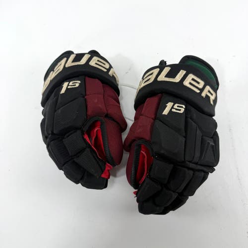 Used Black Arizona Coyotes Kachina Bauer Supreme 1S Gloves | Galchenyuk | 13" | E624