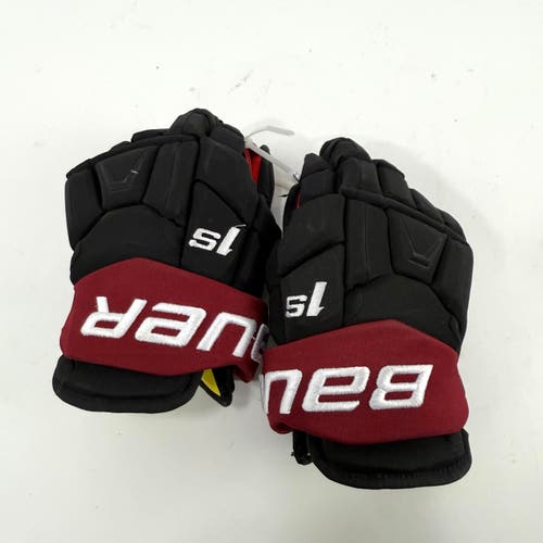 Used Black Arizona Coyotes Bauer Supreme 1S Gloves | Galchenyuk | 13" | E623