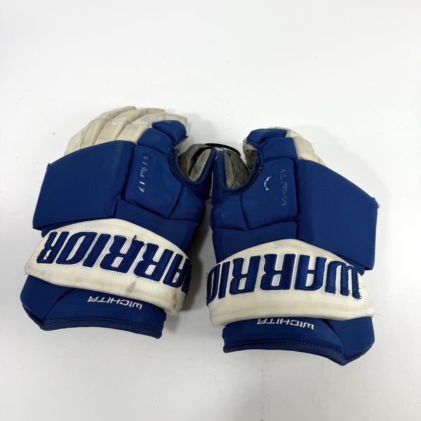 Used Royal and White Warrior Alpha Pro Gloves | 15" | E323