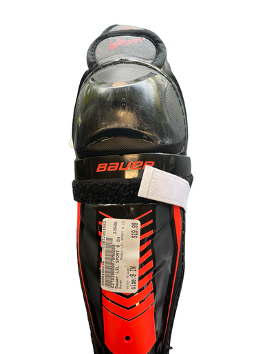 Used Bauer LIL SPORT 9 IN Youth Shin Guards Black 9" 11682-S000118076